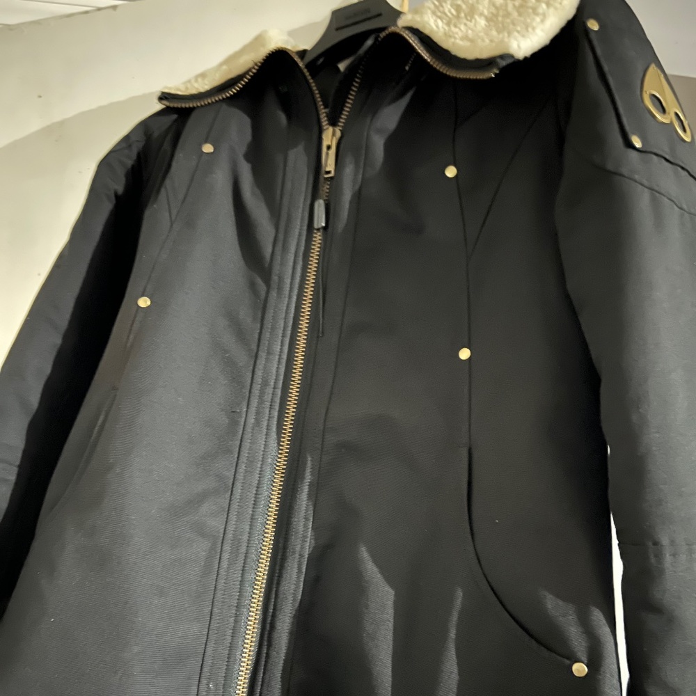 Black & Gold  Shearling Women’s Moose knuckle Coat